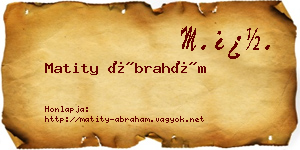 Matity Ábrahám névjegykártya